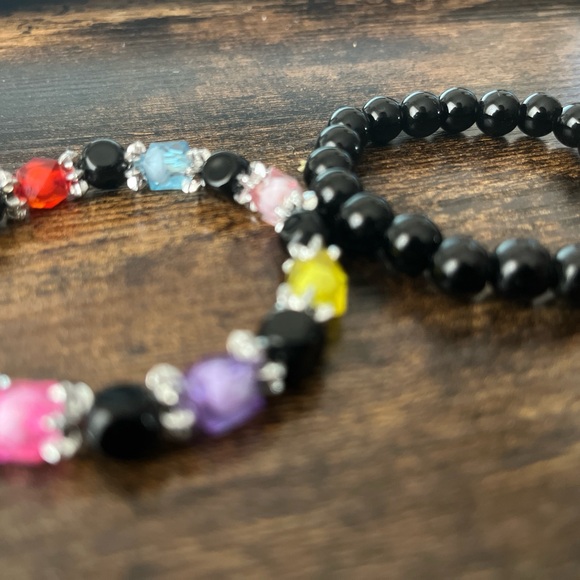 Set of 2 Rainbow/Black Bracelets ($12 each if buying separately) - Picture 2 of 3
